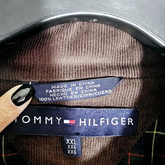 Tommy Hilfiger Vintage 100% Genuine Brown Leather Men's Moto Jacket Size XXL - Picture 9 of 12
